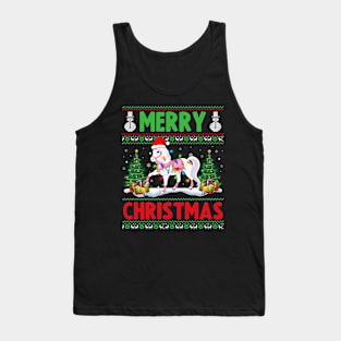 Funny Horse Animal Lover Xmas Lighting Horse Christmas Tank Top